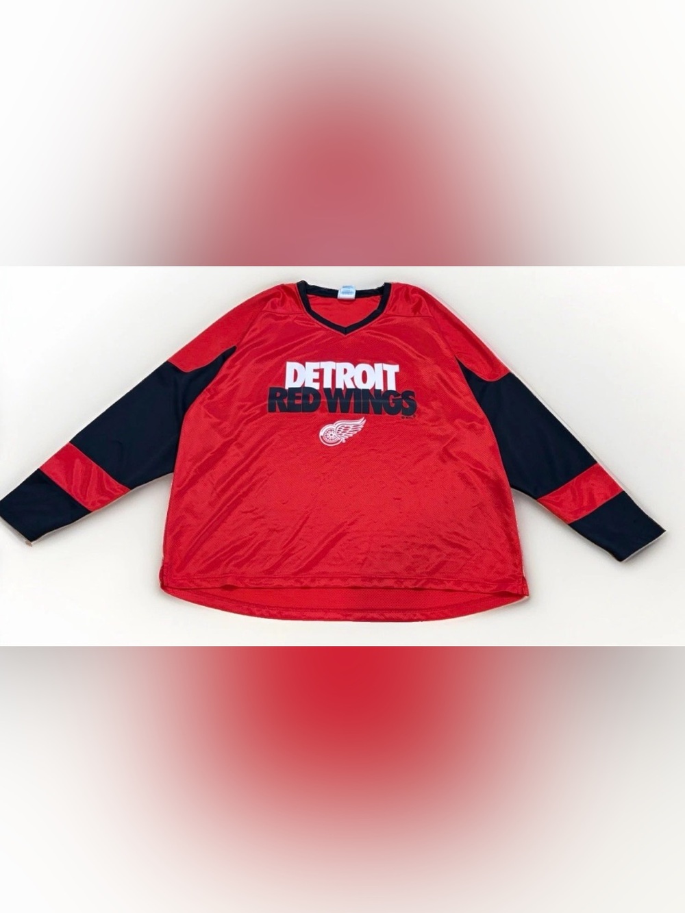 Detroit Red Wings Jersey Shirt Size 2XL Lightweight Red Black NHL Merch Hockey